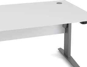 Biurko z regulacją wysokości Prima biały 150 szare nogi