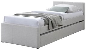 Łóżko wysuwane 90 x 190 cm - Tkanina - Beżowy - DORITALO