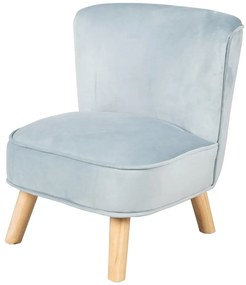 Jasnoniebieski aksamitny fotel dziecięcy Lil Sofa – Roba