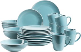 Mäser Zestaw naczyń stołowych 24 szt. ELISSA – turkusowy połysk