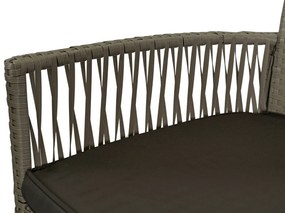 Zestaw Mebli Ogrodowych FILADELFIA Szary Sofa Krzesła Stolik Tarasowy Technorattan Nowoczesne