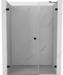 Mexen Lunar-B drzwi prysznicowe uchylne lewe 115 cm, transparent, czarne - 832S-115-050-70-00-L