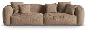 Jasnobrązowa aksamitna sofa modułowa 320 cm Martina – Micadoni