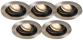 Wpuszczany reflektor Rondoo stalowy zestaw 5 sztuk