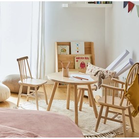 Stół dziecięcy z drewna kauczukowego Kave Home Dilcia, ø 55 cm