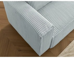Jasnoszara sztruksowa rozkładana/ze schowkiem sofa 244 cm Chelsea – Bobochic Paris