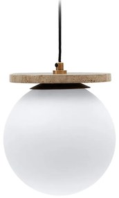 Biała lampa wisząca ze szklanym kloszem ø 20 cm Malachi – Kave Home