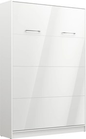Półkotapczan pionowy New Elegance BASIC 90x200 | 120x200 | 140x200 w białym połysku na frontach z szafami do wyboru