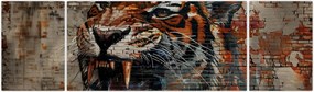 Obraz - Tygrys z cegieł (170x50 cm)