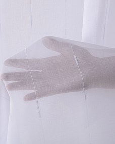 Firana na taśmie wave kolor biały tkanina półprzezroczysta, strukturalna, wzorzysta