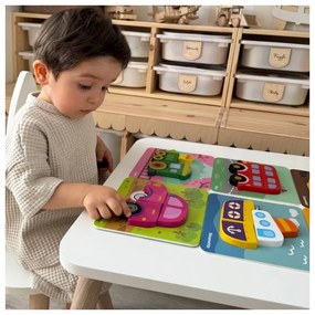 Woopie green układanka drewniana klocki pojazdy montessori fsc