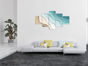 Abstrakcyjny obraz wybrzeża morskiego (125x70 cm)