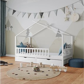 Łóżko domowe biały 206x96x155 franka