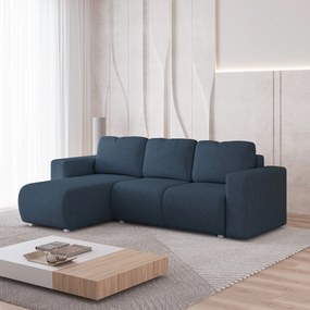 Masseno Narożnik RINOVA z funkcją spania i pojemnikiem na pościel Narozniki L, Rozkładana sofa - Niebieski, NEVE 77