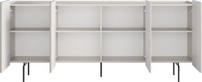 Komoda Malmi 200 cm czterodrzwiowa - kaszmir / czarne nóżki