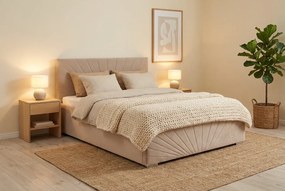 Łóżko OLEG 120x200 cm Beżowy Bez materaca