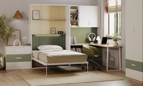 Komoda do pokoju nastolatka kaszmir + zielony M2-H01