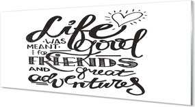 Szklany Panel Brązowy Napis Motywacyjny