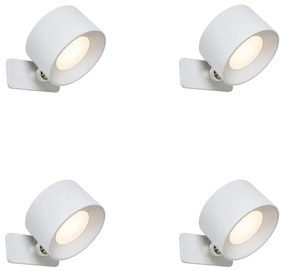 Set van 4 moderne wandlampen wit incl. LED oplaadbaar - Bright Oswietlenie wewnetrzne