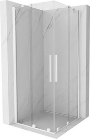 Mexen Velar Duo kabina prysznicowa rozsuwana 80 x 80 cm, transparent, biała - 871-080-080-02-20