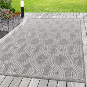 Dywan zewnętrzny Aruba Heksagon szary 160 cm x 230 cm
