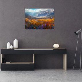 Obraz na szkle - Malowany górski krajobraz II. (70x50 cm)