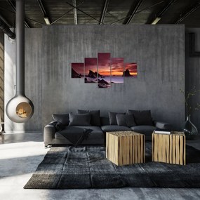 Obraz zachodu słońca na wybrzeżu (125x70 cm)