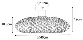 Orientalna lampa sufitowa czarny bambus 40 cm - OstravaKolonialny Oswietlenie wewnetrzne