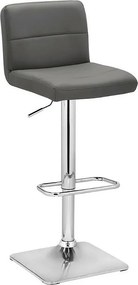 Hoker barowy z regulacją wysokości - sztuczna skóra - szary - GEODE