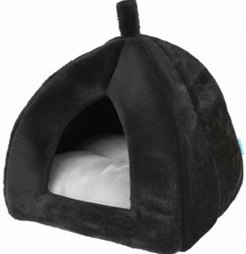 Pluszowe legowisko dla psa/kota HUISE 40x35 cm, czarno-szare