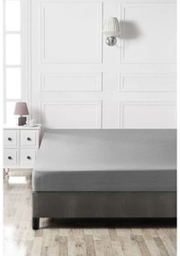 Ciemnoszare bawełniane prześcieradło z gumką 140x200 cm – Mijolnir