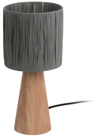 Szaro-naturalna lampa stołowa z kloszem z plecionki papierowej (wys. 33 cm) Sheer Cone – Leitmotiv