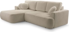 Masseno Narożnik FILO z funkcją spania i pojemnikiem na pościel Narozniki L, Rozkładana sofa - Beżowy, CORAL 50