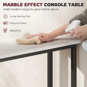 HOMCOM Stolik konsolowy do przedpokoju z regulowanymi stopkami, zabezpieczeniem przed przewróceniem 75 x 24 x 76 cm do małej przestrzeni Czarny | Aosom PL