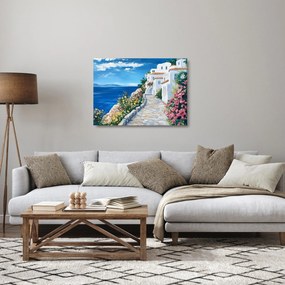 Obraz na szkle - Uliczka nad morzem (70x50 cm)