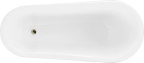 Mexen Retro wanna wolnostojąca 170 x 75 cm, biała, nogi złote - 53251707500-50