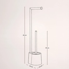 Stojak na papier toaletowy i szczotkę do WC STILK, 63 cm