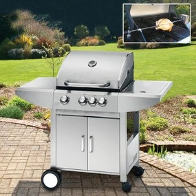 Grill gazowy ze stali nierdzewnej Wellington + palnik boczny + igła elektryczna-rożen GRATIS