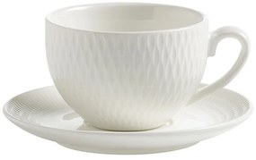 Biała porcelanowa filiżanka ze spodkiem Maxwell & Williams Diamonds, 100 ml