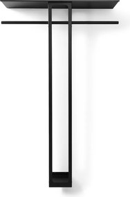 Czarny stalowy wieszak ścienny z półką 100 cm Luno Large – Spinder Design