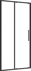 Drzwi prysznicowe przesuwne w czarnym macie w stylu industrialnym – 100 × 195 cm – TORONI