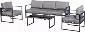 Elegancki zestaw mebli do ogrodu Marinel - sofa 3 osobowa + 2 fotele + stolik kawowy