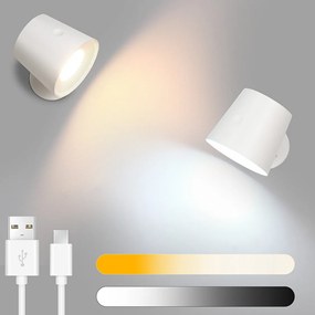 NETTLIFE Zestaw 2 lamp ściennych z metalową klatką do użytku wewnętrznego, z możliwością przyciemniania Nowoczesna, regulowana metalowa lampa sufitowa 360°