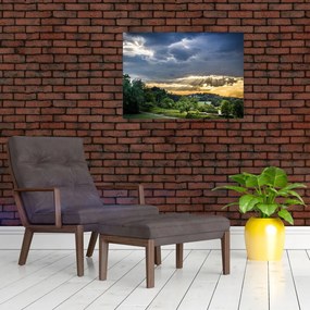 Obraz krajobraz z promieniami (70x50 cm)