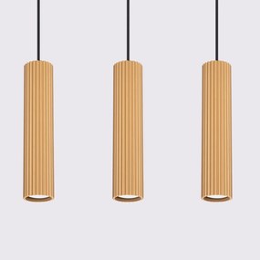 Lampa wisząca KARBON 3L złota ryflowana SOLLUX  LIGHTING