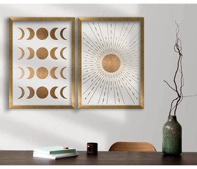 Obrazy zestaw 2 szt. 38x53 cm Moon &amp; Sun – Wallity