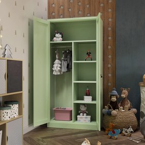 Szafa gospodarcza zamykana DAWID, 900 x 1850 x 450 mm, Fresh Style: pastelowy zielony