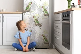 Mata magnetyczna na lodówkę Zielone papugi