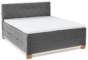 Szare łóżko boxspring ze schowkiem 180x200 cm Messina – Meise Möbel