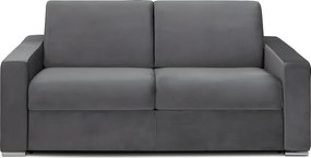 Kanapa 3-osobowa z ekspresowym mechanizmem rozkładania z weluru CALITO - Antracytowy - Wymiary miejsca do spania: 140 cm - Materac 16 cm z pamięcią kształtu